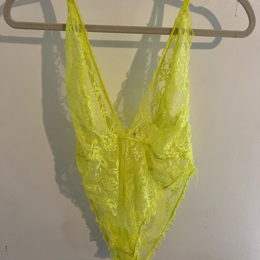 Neon Yellow Lace Bodysuit
